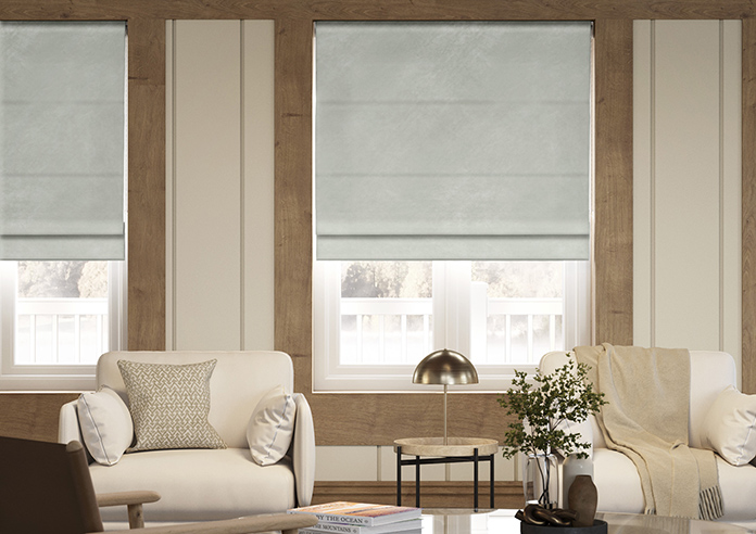 Odessa Velvet, Smoke - Twist&Fit Roman Blind - Image 3